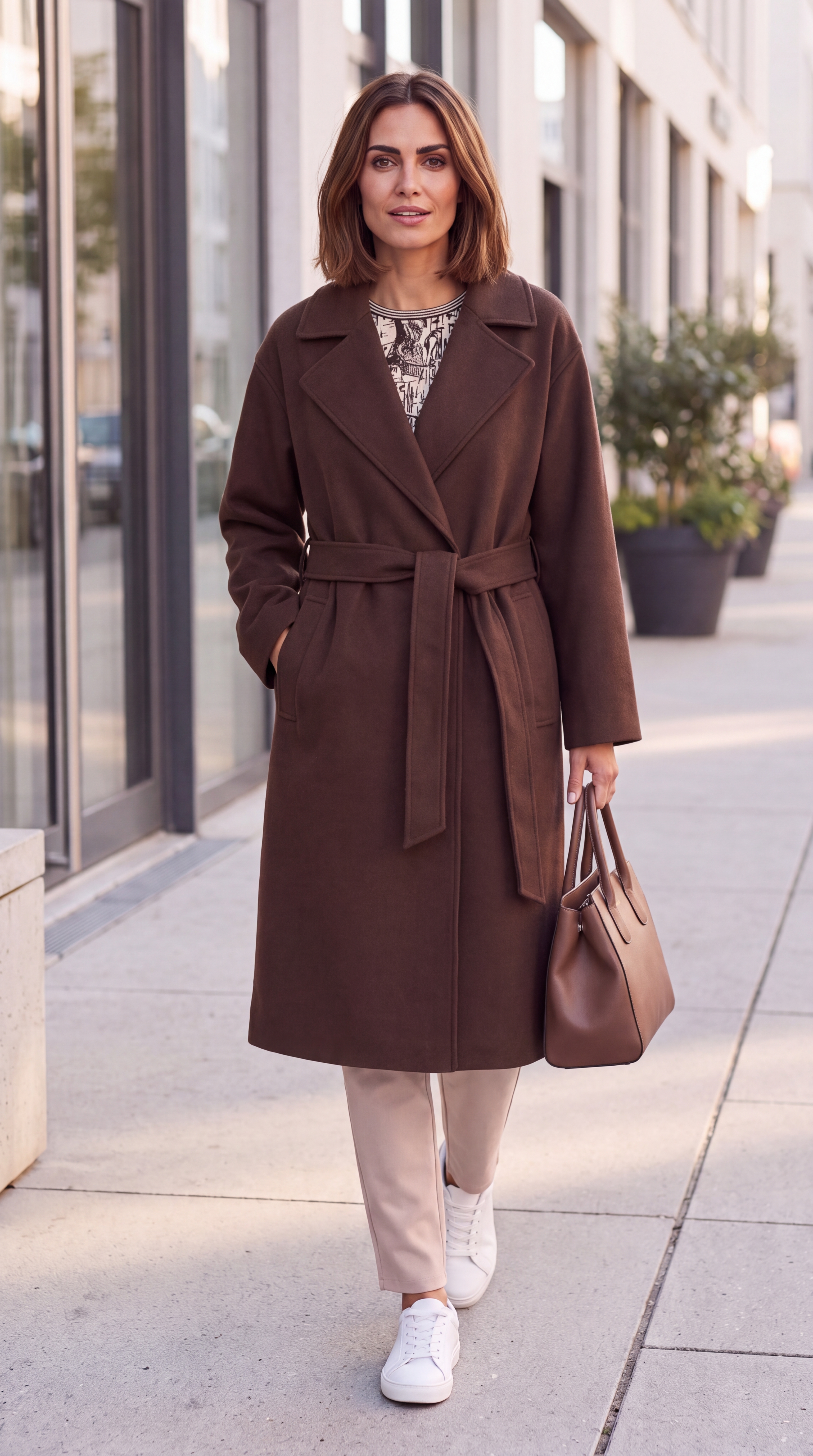 Dámsky prechodný kabát BROADWAY NYC FASHION CHOCOLATE PLUM TMAVOHNEDÝ s.WEAR 2